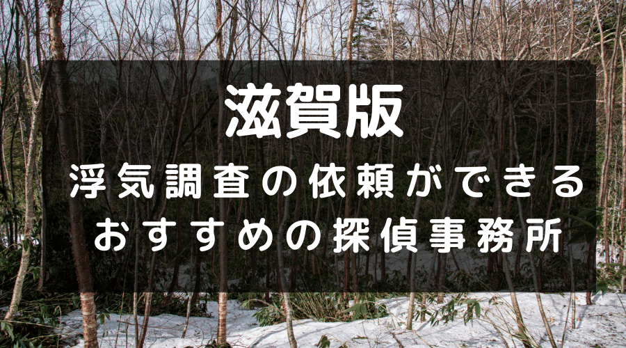 滋賀県でおすすめの探偵事務所と浮気調査の費用目安